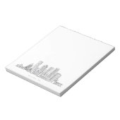 ミニマリストボストンシティスカイラインイラストレーション ノートパッド (回転)