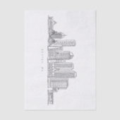 ミニマリストボストンシティスカイラインイラストレーション 薄葉紙 (正面)