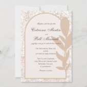 ミニマリストボタニカルアーチ結婚式招待状 招待状 (正面)