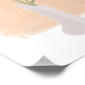 ミニマリストボタニカルウォーター色フローラ花瓶プリント ポスター (角)