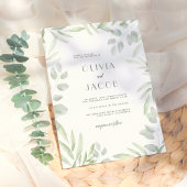 ミニマリストボタニカルガーデンテーマグリーナリー結婚ズ 招待状