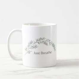 ミニマリストボタニカルマグカップ Just Breathe コーヒーマグカップ