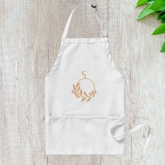 ミニマリストボタニカルリースモダンニュートラル スタンダードエプロン