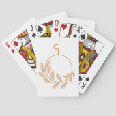 ミニマリストボタニカルリースモダンニュートラル トランプ (裏面)