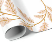 ミニマリストボタニカルリースモダンニュートラル ラッピングペーパー (ロールコーナー)