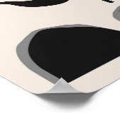 ミニマリストボタニカル白黒クリーム抽象芸術 ポスター (角)