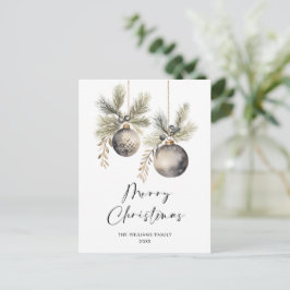 ミニマリストボヘミアンクリスマスグリーティングホリデー ポストカード