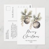 ミニマリストボヘミアンクリスマスグリーティングホリデー ポストカード (正面/裏面)
