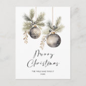 ミニマリストボヘミアンクリスマスグリーティングホリデー ポストカード (正面)