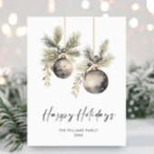 ミニマリストボヘミアンクリスマスグリーティングホリデー ポストカード