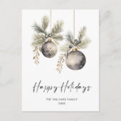 ミニマリストボヘミアンクリスマスグリーティングホリデー ポストカード (正面)