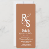 ミニマリストボヘミアンダーク結婚テラコッタ 招待状 (正面)