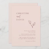 ミニマリストボヘミアンバラ結婚式招待状 招待状 (正面/裏面)