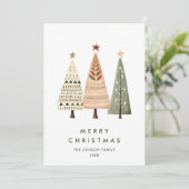 ミニマリストボヘミアンパインツリークリスマスグリーティング シーズンカード (スタンド正面)