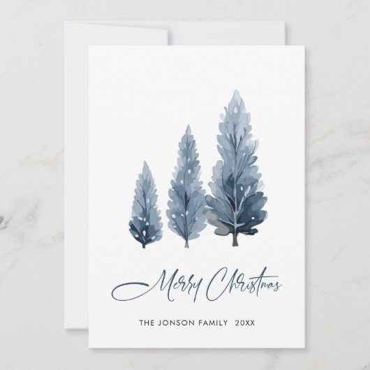 ミニマリストボヘミアンパインツリークリスマスグリーティング シーズンカード (正面)