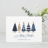 ミニマリストボヘミアンパインツリークリスマスグリーティング シーズンカード (スタンド正面)