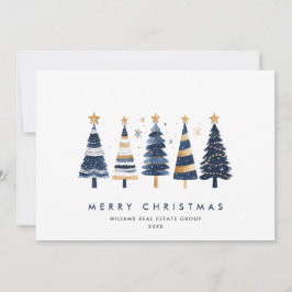 ミニマリストボヘミアンパインツリークリスマス企業の シーズンカード