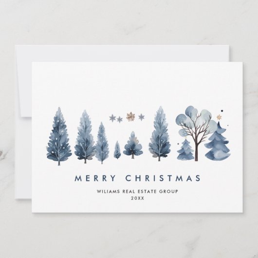 ミニマリストボヘミアンパインツリークリスマス企業の シーズンカード (正面)