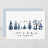 ミニマリストボヘミアンパインツリークリスマス企業の シーズンカード (正面/裏面)