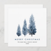 ミニマリストボヘミアンパインツリークリスマス企業の シーズンカード (正面/裏面)