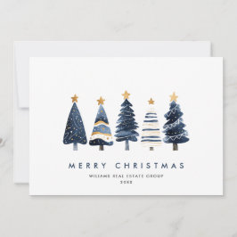 ミニマリストボヘミアンパインツリークリスマス企業の シーズンカード