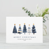 ミニマリストボヘミアンパインツリークリスマス企業の シーズンカード (スタンド正面)