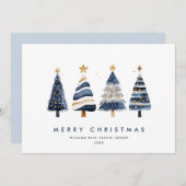 ミニマリストボヘミアンパインツリークリスマス企業の シーズンカード (正面/裏面)