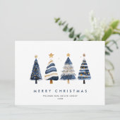 ミニマリストボヘミアンパインツリークリスマス企業の シーズンカード (スタンド正面)