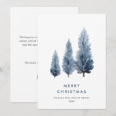 ミニマリストボヘミアンパインツリークリスマス企業の シーズンカード (正面/裏面)