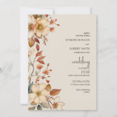 ミニマリストボホアーチテラコッタ秋ワイルドフラワー 招待状 (正面)
