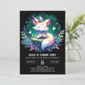 ミニマリストボホキツネ誕生日 招待状 (スタンド正面)