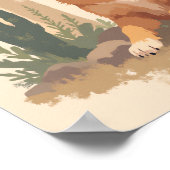 ミニマリストボホゴールデンレトリエバーアート ポスター (角)