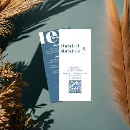 ミニマリストボホシックパステルブルー結婚ズメニュー メニュー