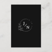 ミニマリストボホシックフローラブラック結婚ズ詳細 エンクロージャーカード (裏面)