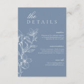 ミニマリストボホシックフローラブルー結婚ズ詳細 エンクロージャーカード (正面)