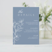 ミニマリストボホシックフローラブルー結婚ズ詳細 エンクロージャーカード (スタンド正面)
