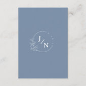 ミニマリストボホシックフローラブルー結婚ズ詳細 エンクロージャーカード (裏面)