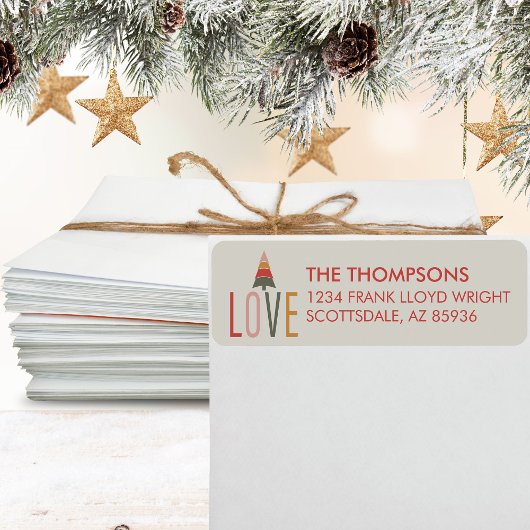 ミニマリストボホシンプル差出人住所クリスマス ラベル