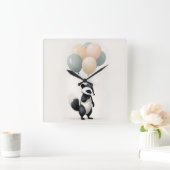 ミニマリストボホスカンクバルーン子供部屋キッズルーム スクエア壁時計 (ホーム)