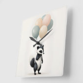 ミニマリストボホスカンクバルーン子供部屋キッズルーム スクエア壁時計 (傾斜)