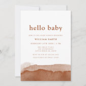 ミニマリストボホテラコッタデザートボーイベビーシャワー 招待状 (正面)