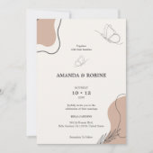 ミニマリストボホバタフライ結婚式招待状 招待状 (正面)