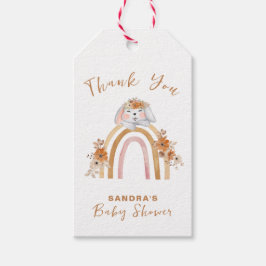 ミニマリストボホバニーレインボーフローラベビーシャワー ギフトタグ