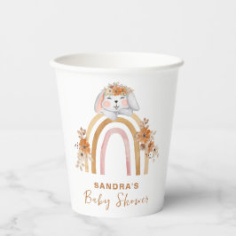 ミニマリストボホバニーレインボーフローラベビーシャワー 紙コップ