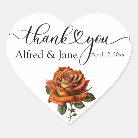 ミニマリストボホバラエレガントウェディングサンキュー ハートシール (正面)
