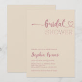 ミニマリストボホバラ金ゴールドアンドアーモンドブライダルシャワー 招待状 (正面/裏面)
