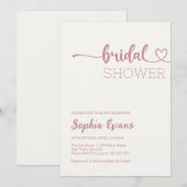 ミニマリストボホバラ金ゴールドオフホワイトブライダルシャワー 招待状 (正面/裏面)