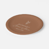 ミニマリストボホバーンオレンジブライダルシャワー ペーパープレート (アングル)