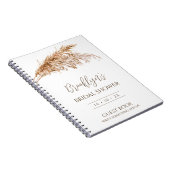 ミニマリストボホパンパスグラスブライダルシャワーゲスト ノートブック (右側)