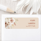 ミニマリストボホパンパスグラス差出人住所ラベル ラベル (インサイチュ)